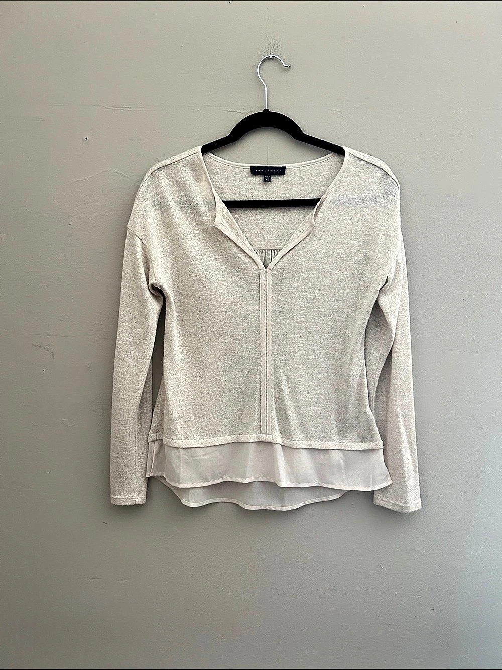 Sanctuary Layered Long Sleeve Top in Gray